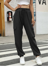 Loose Elastic Waist With Tie Pocket Pants - Shah S. Sahota